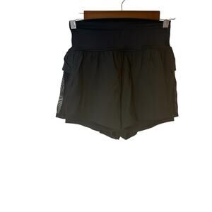 Halara Women Athletic Shorts Black Ruffle High Waist Running Tennis Size S NIB